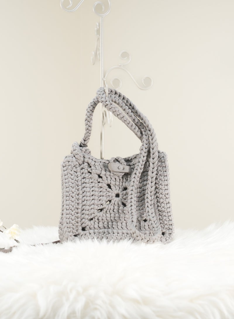 RandSac Dark Grey Cross Crochet Handbag - Image 1