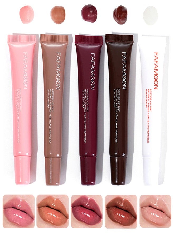 DENESTUP Lip Jam Hydrating Lip Gloss | Glitter Glossy Plumping Lipgloss | High Shine Glass Finish Nude Colors Shiny Jelly Liquid Lipstick for Women and Girls (5 Colors Set) - Image 1