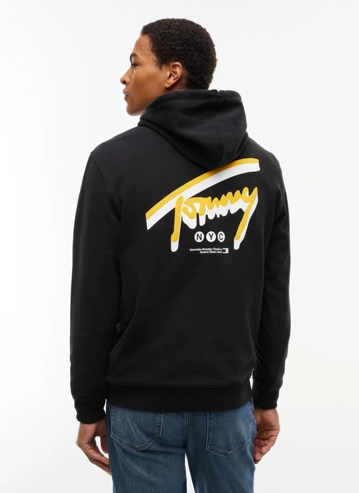 Tommy Jeans  Signature Back Graphic Sueded Terry Hoody for Men | Best Price UAE