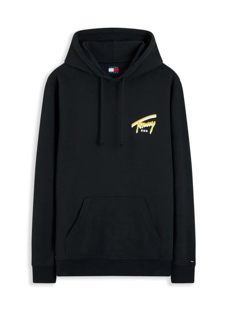 Tommy Jeans  Signature Back Graphic Sueded Terry Hoody for Men | Best Price UAE