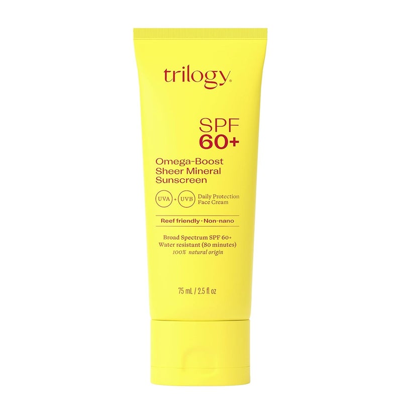 Trilogy SPF 60 OmegaBoost Sunscreen Natural Broad Spectrum Protection for Daily Use 25 fl oz