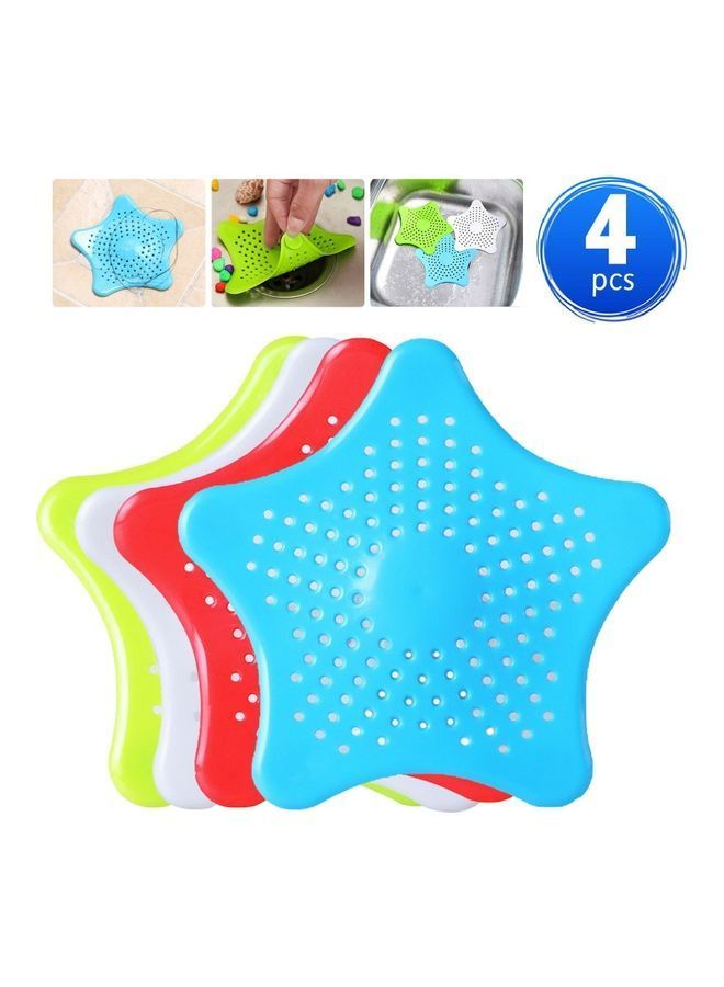 NIBEMINENT 4-Piece Bathroom Silicone Hair Stopper Multicolour - Image 1