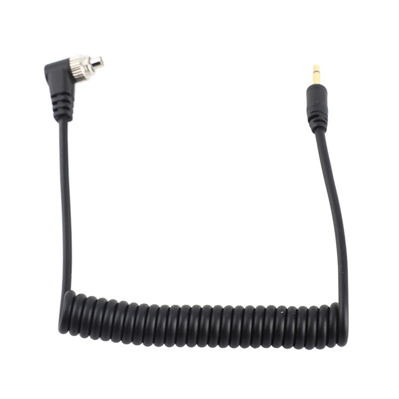 Acouto 2.5mm to Male Flash PC Sync Cable Cord with Screw Lock Extended Coiled Wire - Image 1
