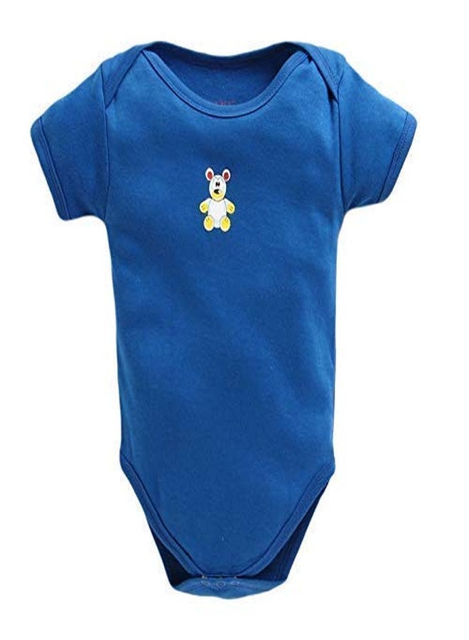 TiniBerry Half Sleeves Unisex Baby Bodysuit/Onesies/Rompers Pack of 3 (6-9 Months, Blue) - Image 2