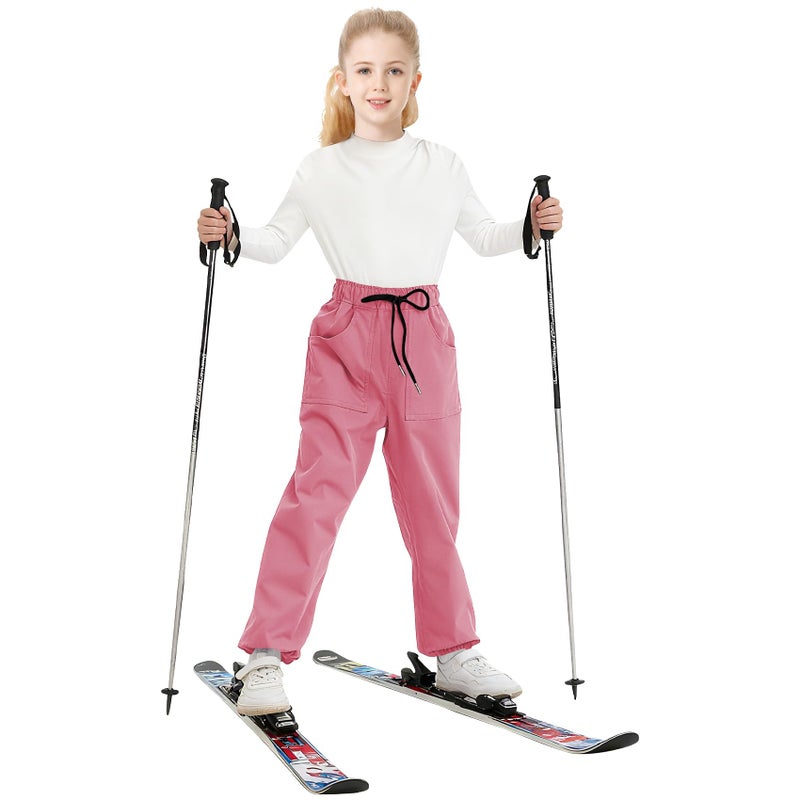 Dreammonkey Kids Snow Pants - Waterproof, Fleece Lined, Windproof & Thermal Insulated Ski/Snow Play Pants for 2T-14Y (Pink 14Y) - Image 2