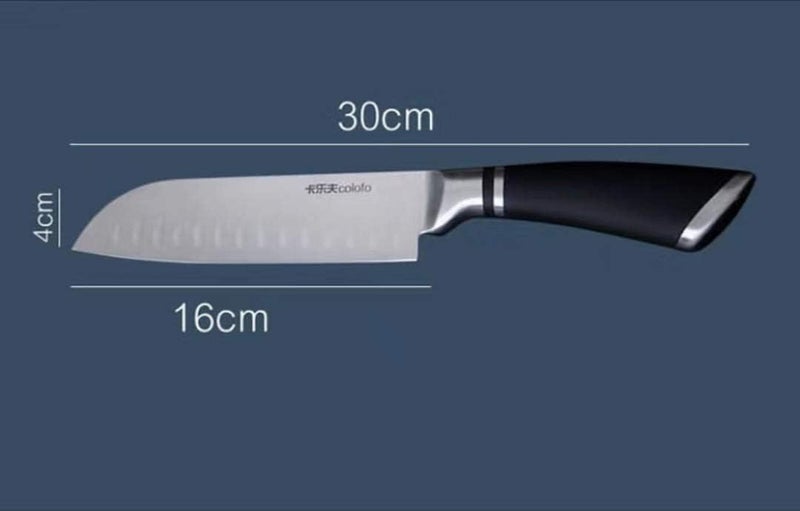 Capmora Premium Stainless Steel Kitchen Knife Set Chefs Knife Butcher Knife Sharp NonStick Soft Handles Cutting Meat Heavy Duty Blade Butcher Meat Stainless Steel Knife Black HandleBA - Image 2
