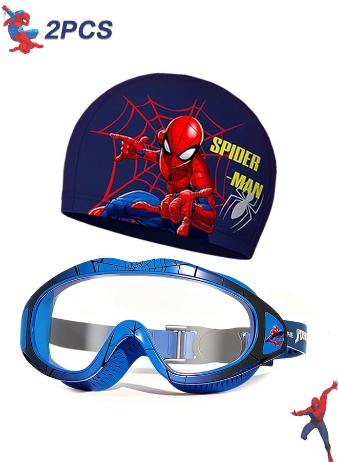 SPIDERMAN Toddler Goggles 4-7 Years Old, Kids Goggles No Hair Pull, Children Swimming Goggles Fabric Strap - Image 1
