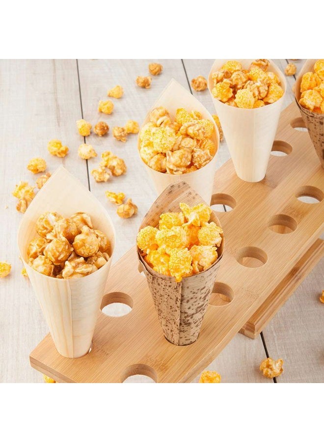 Restaurantware 22.5 x 4.3 Inch Oval Cone Stand, 1 Sturdy Cone Holder - With 20 Slots, Cones Sold Separately, Bamboo Cone Holder, For Buffets, Banquets, Or Catering Events, Party Supplies - Image 3