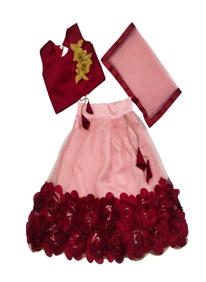 SR CREATION فستان ليهينغا تشولي جاهز للشابات (5004-برتقالي جزر كاشياب (1-2 سنوات)_برتقالي جزر_18 شهر-24 شهر) - Image 1