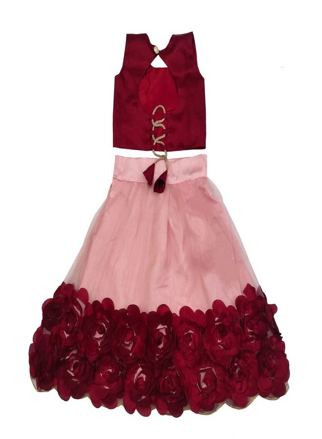 SR CREATION فستان ليهينغا تشولي جاهز للشابات (5004-برتقالي جزر كاشياب (1-2 سنوات)_برتقالي جزر_18 شهر-24 شهر) - Image 2