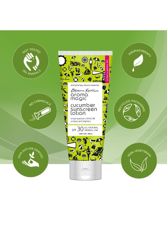 Aroma Magic Cucumber Sunscreen Lotion With Broad Spectrum Protection UVA/UVB |SPF 30 |For Normal To Sensitive Skin | 50ml - Image 3