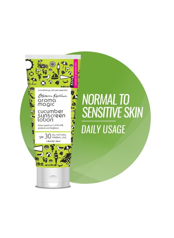 Aroma Magic Cucumber Sunscreen Lotion With Broad Spectrum Protection UVA/UVB |SPF 30 |For Normal To Sensitive Skin | 50ml - Image 1