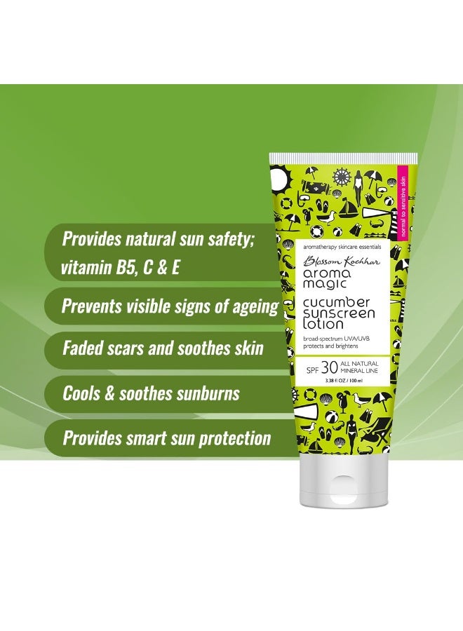 Aroma Magic Cucumber Sunscreen Lotion With Broad Spectrum Protection UVA/UVB |SPF 30 |For Normal To Sensitive Skin | 50ml - Image 2