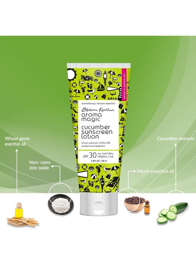 Aroma Magic Cucumber Sunscreen Lotion With Broad Spectrum Protection UVA/UVB |SPF 30 |For Normal To Sensitive Skin | 50ml - Image 4