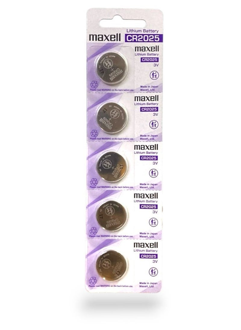 Maxell 5 Pcs CR2025 3V Lithium Battery - Image 2