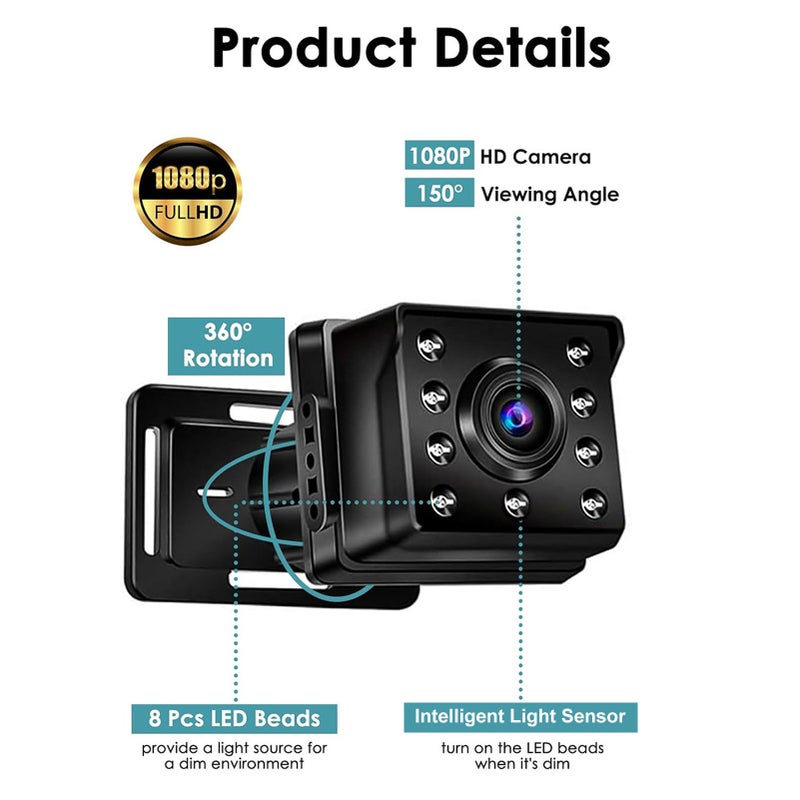 Baby Car Camera Dual Channel 6.8 inch 1080P Baby Monitor with IR Night Vision Camera and 150° Wide View for Rear Facing Seat - Image 4