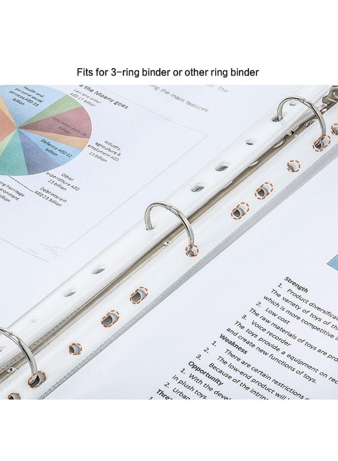 طلال ١٠٠ قطعة من واقيات الأوراق الشفافة A4 ذات الجيوب المثقوبة، أكمام مجلدات شديدة التحمل، واقيات صفحات بلاستيكية ذات ١١ ثقبًا، تُحمّل من الأعلى لمجلدات ذات ٢/٣/٤ حلقات، تناسب ورق A4 القياسي للاستخدام المنزلي والمكتبي - Image 5