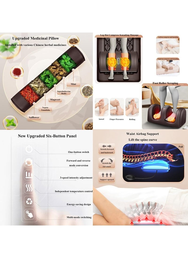XiuWoo - Back Massager With Remote Control, Warm Back Massager, Deep Tissue Pain Relief, Upgraded 6-Button Panel, Multi-Function Portable Massage Pad, Perfect Gifts For Your Family,Grey - Image 1