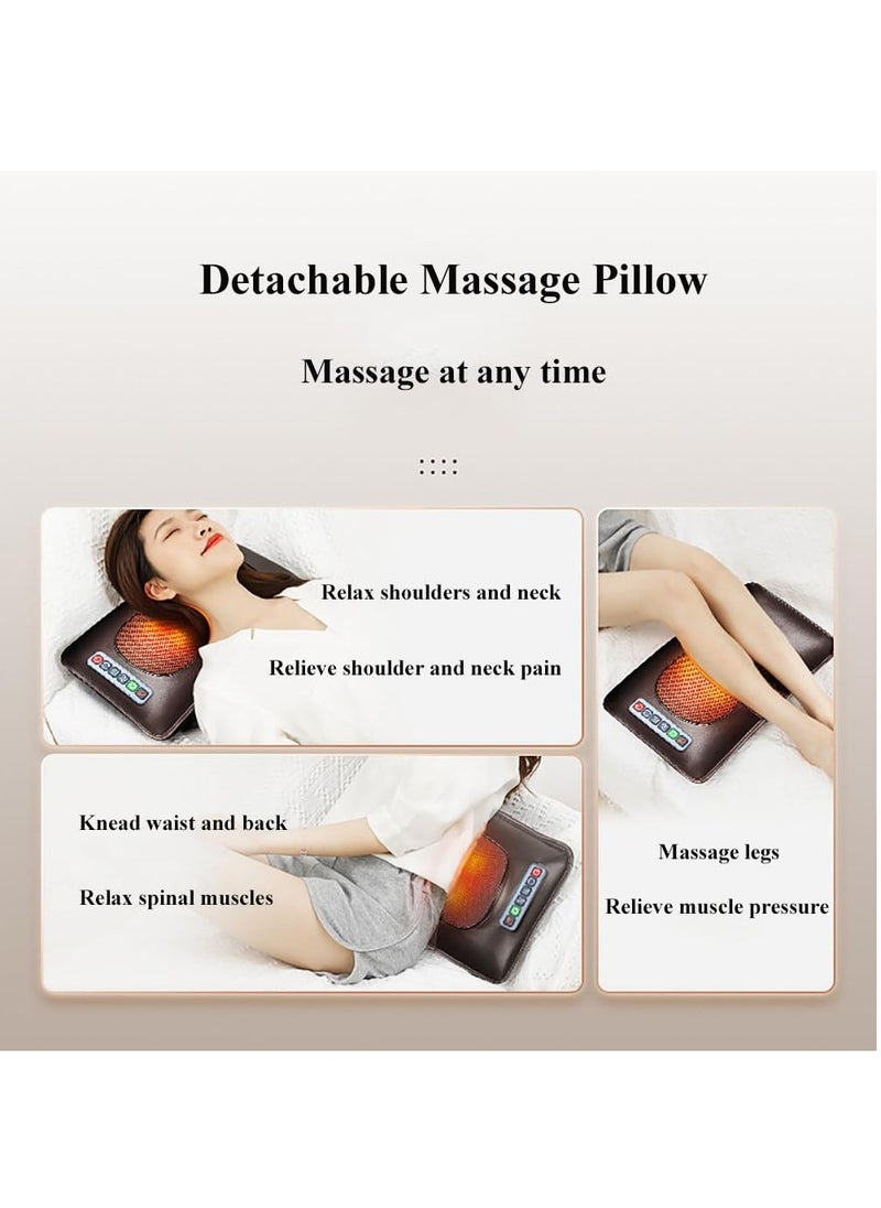 XiuWoo - Back Massager With Remote Control, Warm Back Massager, Deep Tissue Pain Relief, Upgraded 6-Button Panel, Multi-Function Portable Massage Pad, Perfect Gifts For Your Family,Grey - Image 1