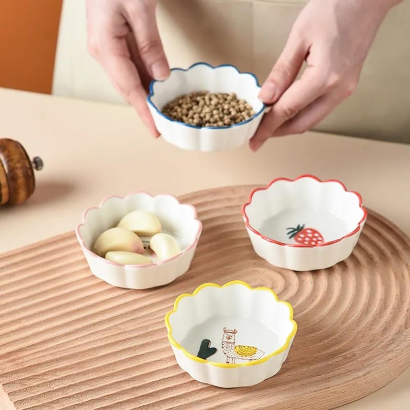 pepplo Soy Sauce Dish Ceramic Dipping Bowls Dipping Sauce BowlsDishes Small Dipping Sauce Cups Fish Set of 6 - Image 5