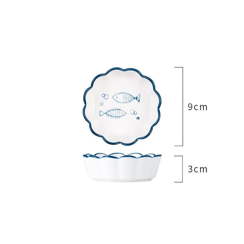 pepplo Soy Sauce Dish Ceramic Dipping Bowls Dipping Sauce BowlsDishes Small Dipping Sauce Cups Fish Set of 6 - Image 2