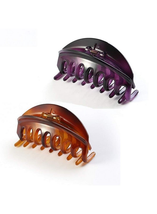 Rosette Hair Premium Chic Styling Hair Claw Clip Strong Holding Power Hair Clips Clamps Indoor Outdoor Hair Grip Hairpins Hairgrip For Women And Girls Hair Barrettes For Thick Hair (Amber+Purple) - Image 2