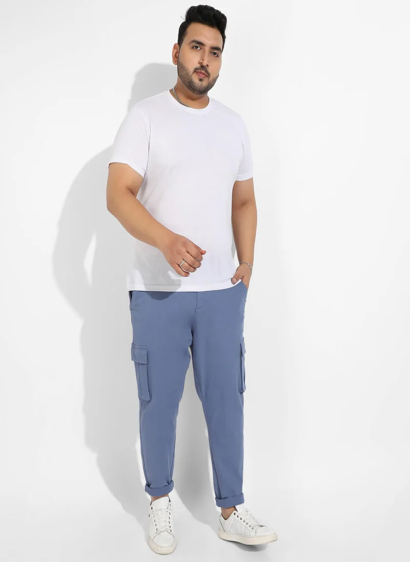 Instafab Plus  Instafab Plus Men's Blue Cargo Trousers for Men | Best Price UAE