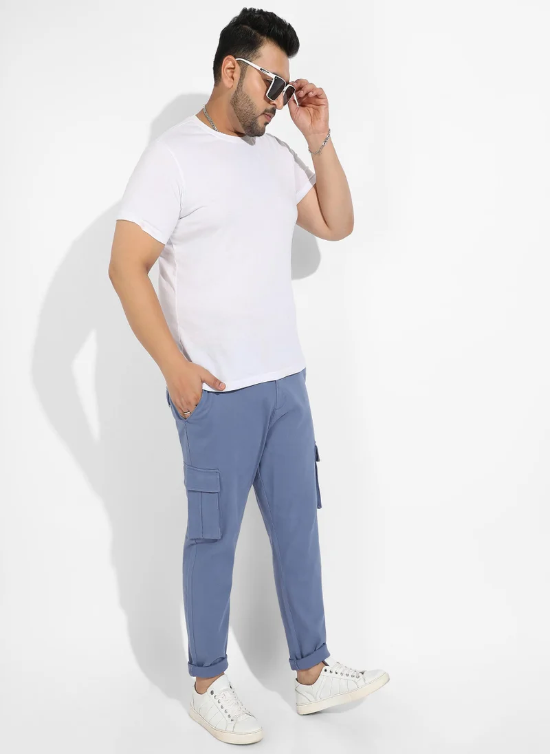Instafab Plus  Instafab Plus Men's Blue Cargo Trousers for Men | Best Price UAE