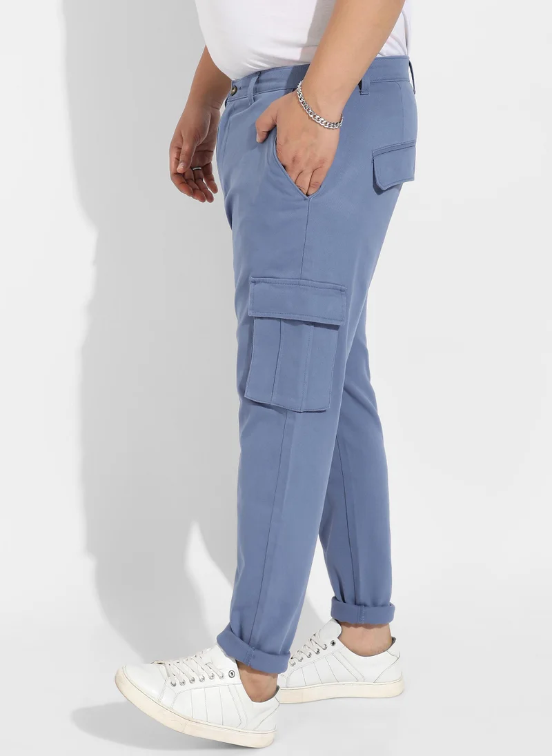 Instafab Plus  Instafab Plus Men's Blue Cargo Trousers for Men | Best Price UAE