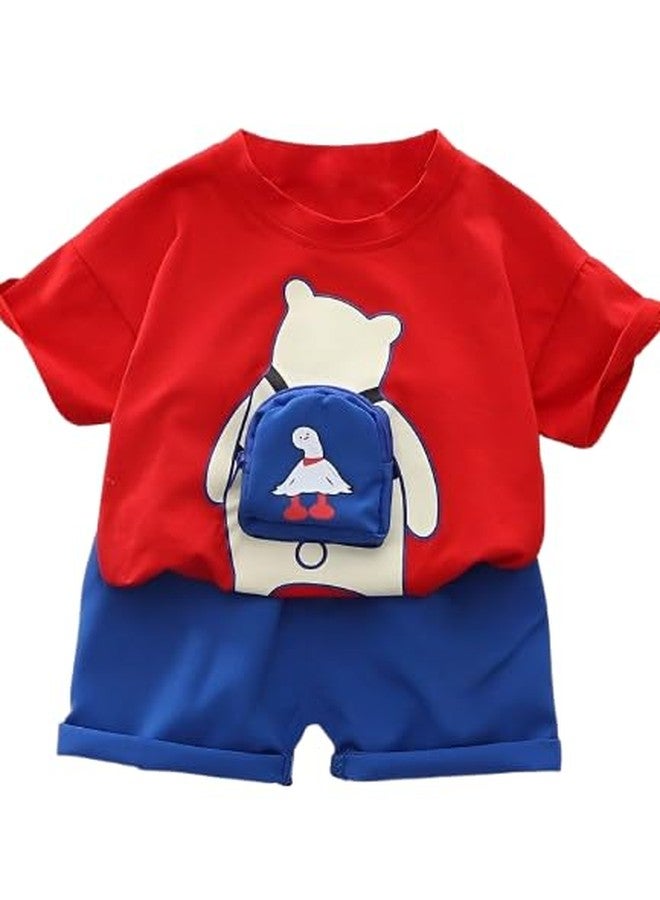 Googo Gaaga T-shirt and Short Set for Baby Boys & Baby Girls, Pure Cotton BagBear Half Sleeves Clothing Set for Kids(18-24 M) - Image 1