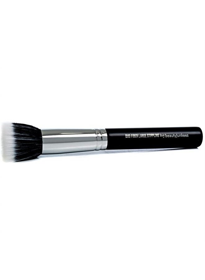 Beauty Junkees - Large Stippling Foundation Makeup Brush – Beauty Junkees Flat Top Duo Fiber Synthetic Stipple Make Up Brushes, Sheer Flawless Blending Liquid, Cream, Powder Cosmetics, Vegan, Cruelty Free - Image 1