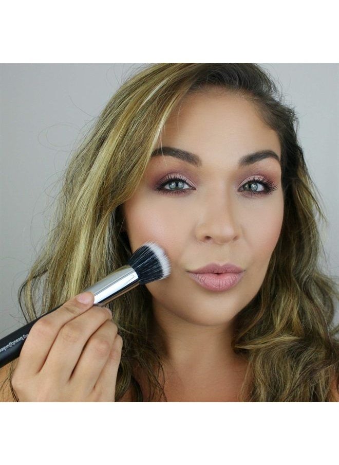 Beauty Junkees - Large Stippling Foundation Makeup Brush – Beauty Junkees Flat Top Duo Fiber Synthetic Stipple Make Up Brushes, Sheer Flawless Blending Liquid, Cream, Powder Cosmetics, Vegan, Cruelty Free - Image 1