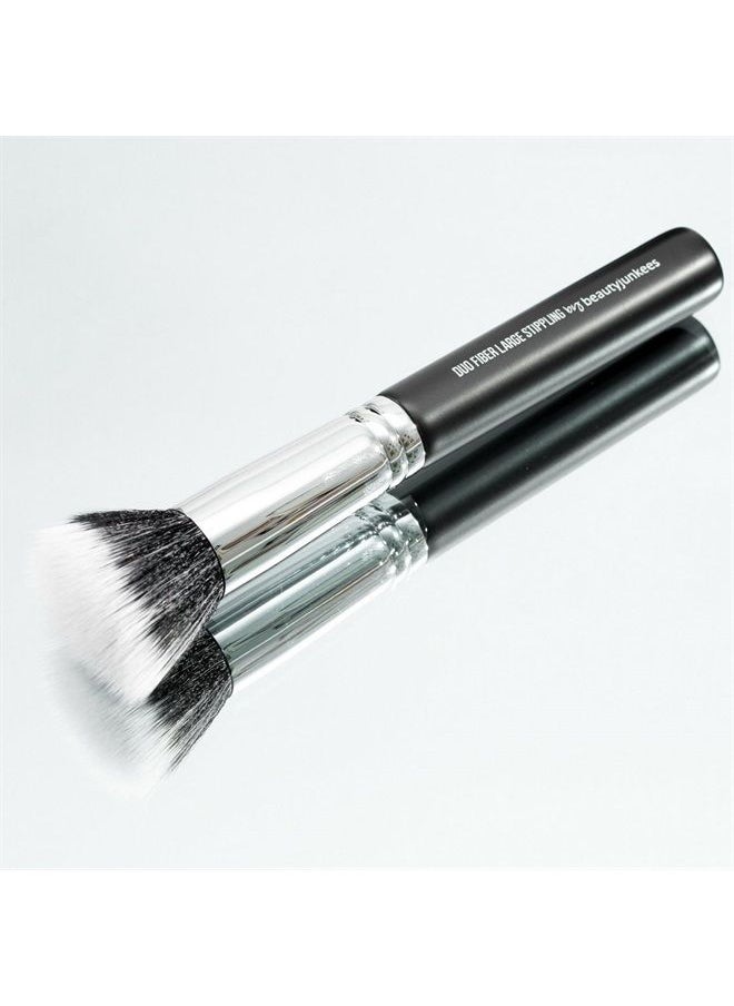 Beauty Junkees - Large Stippling Foundation Makeup Brush – Beauty Junkees Flat Top Duo Fiber Synthetic Stipple Make Up Brushes, Sheer Flawless Blending Liquid, Cream, Powder Cosmetics, Vegan, Cruelty Free - Image 1