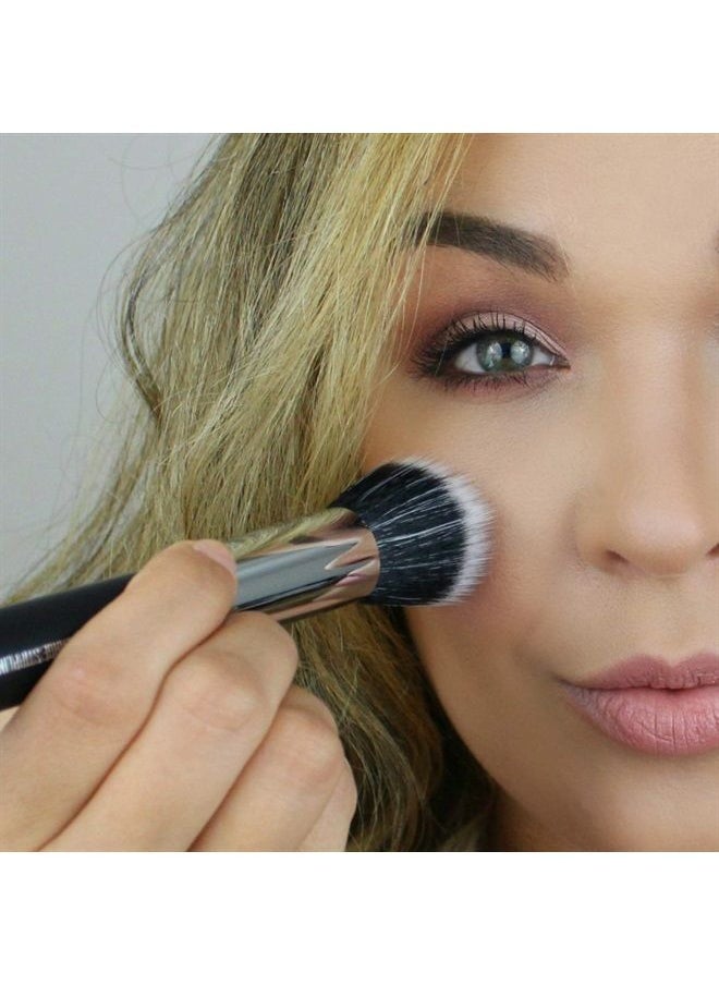 Beauty Junkees - Large Stippling Foundation Makeup Brush – Beauty Junkees Flat Top Duo Fiber Synthetic Stipple Make Up Brushes, Sheer Flawless Blending Liquid, Cream, Powder Cosmetics, Vegan, Cruelty Free - Image 1