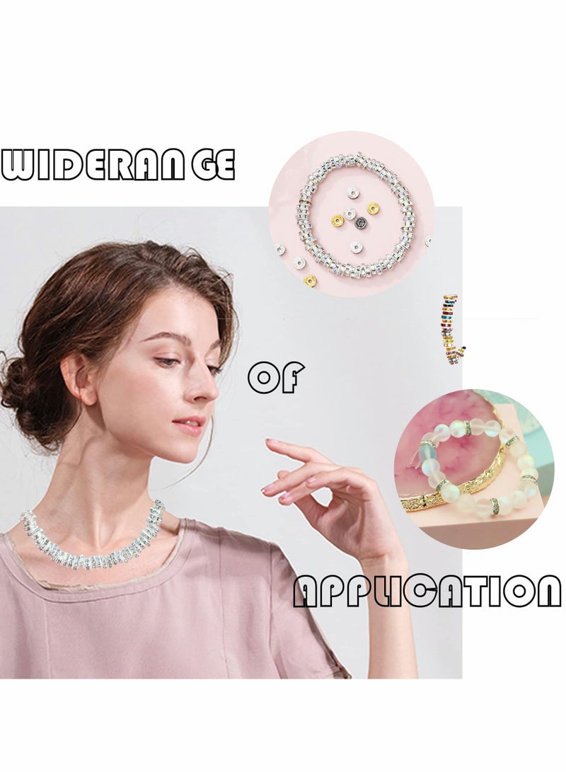 Excefore 450Pcs 8mm Round Spacer Beads, Crystal Beads, Rhinestone Beads, Charms for Jewelry Making Necklaces, Bracelet Pendants (9 Colors-8mm) - Image 2