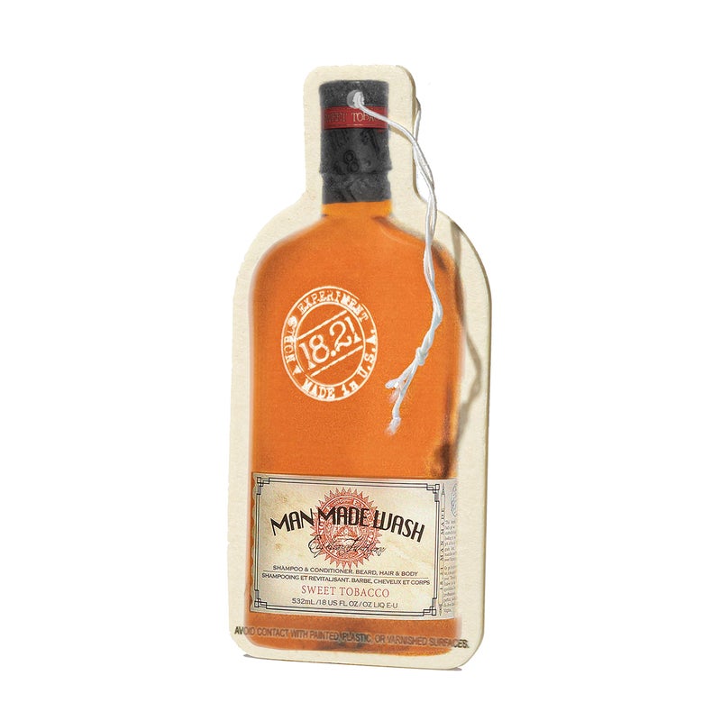 18.21 Man Made Premium Hanging Air Freshener Luxurious Original Sweet Tobacco Scent, Long Lasting Fragrance for Car, Gym Bag, Travel Luggage or Closet, 1 Count (Pack of 1) - Image 1