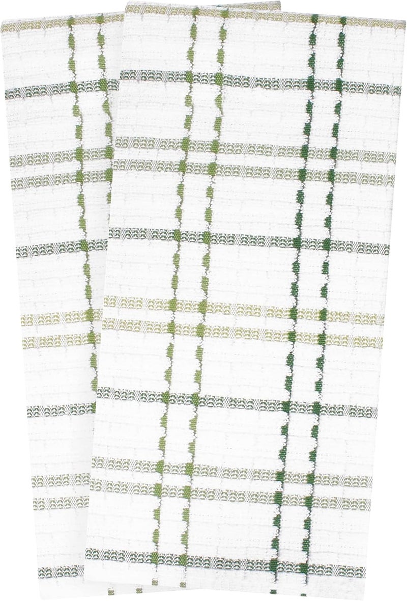 Ritz Royale Collection 100% Combed Terry Cotton, Highly Absorbent, Kitchen Dish Cloth Set, 13-3/4" x 12", 4-Pack, Solid & Checked, Cactus - Image 4
