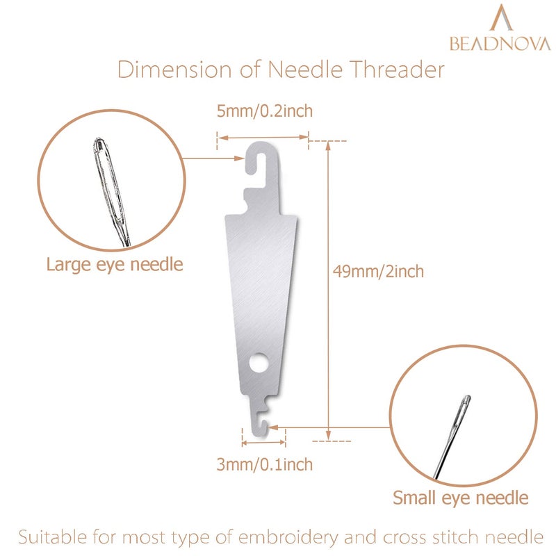 BEADNOVA Needle Threaders 20pcs Stainless Steel Sewing Needle Threader for Hand Sewing Large Eye Cross Stitch Embroidery Craft Knitting Quilting - Image 2