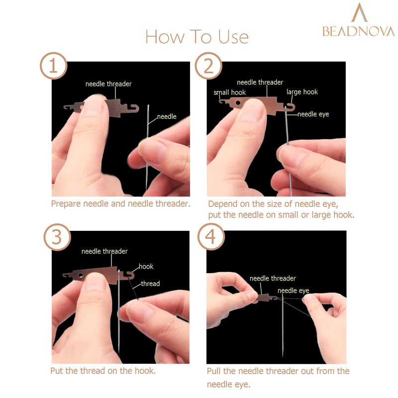 BEADNOVA Needle Threaders 20pcs Stainless Steel Sewing Needle Threader for Hand Sewing Large Eye Cross Stitch Embroidery Craft Knitting Quilting - Image 4