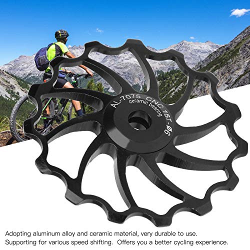 VGEBY Derailleur Pulley, 15T Mountain Rear Pulley Aluminium Alloy Ceramic Bearing Derailleur Pulley(Black) - Image 5