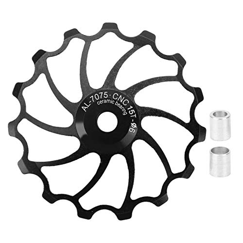 VGEBY Derailleur Pulley, 15T Mountain Rear Pulley Aluminium Alloy Ceramic Bearing Derailleur Pulley(Black) - Image 1