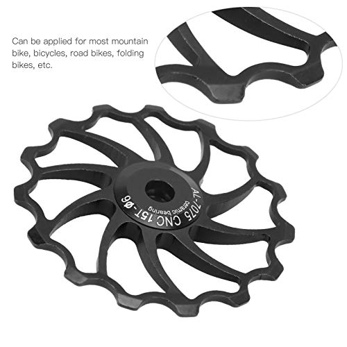 VGEBY Derailleur Pulley, 15T Mountain Rear Pulley Aluminium Alloy Ceramic Bearing Derailleur Pulley(Black) - Image 4