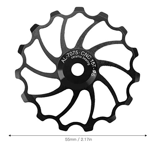 VGEBY Derailleur Pulley, 15T Mountain Rear Pulley Aluminium Alloy Ceramic Bearing Derailleur Pulley(Black) - Image 3