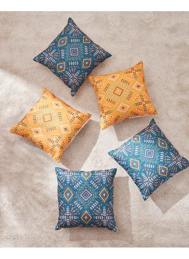 Chumbak Mexico Aztec 16" Cushion Covers, Set of 5