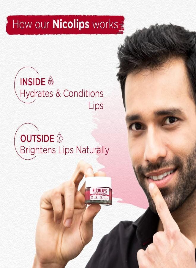 Bella Vita Organic NicoLips Lip Scrub & NicoBalm Lip Balm Combo for Dry, Chapped & Dark Lips Remover Treatment, 20g 5g - Image 3