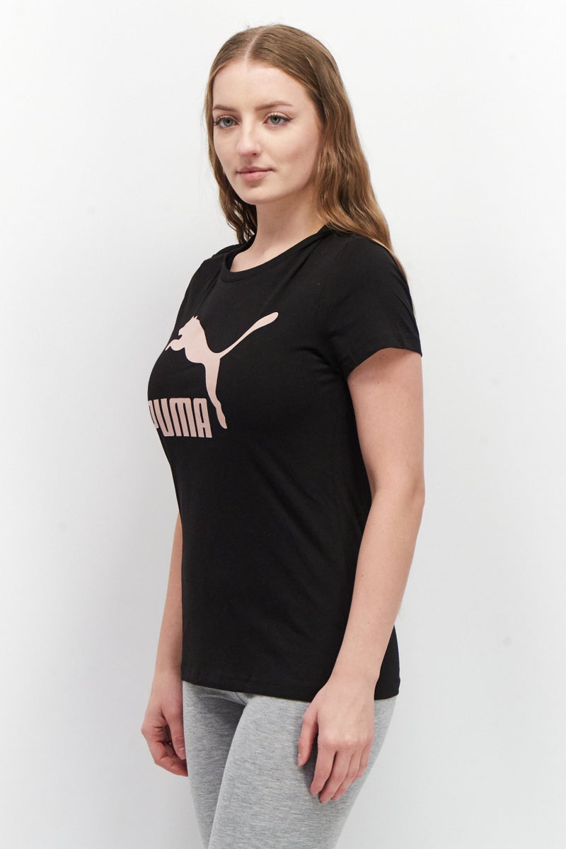 PUMA Women Sportswear Fit Short Sleeve Brand Logo Training T-Shirt, Black - Image 2