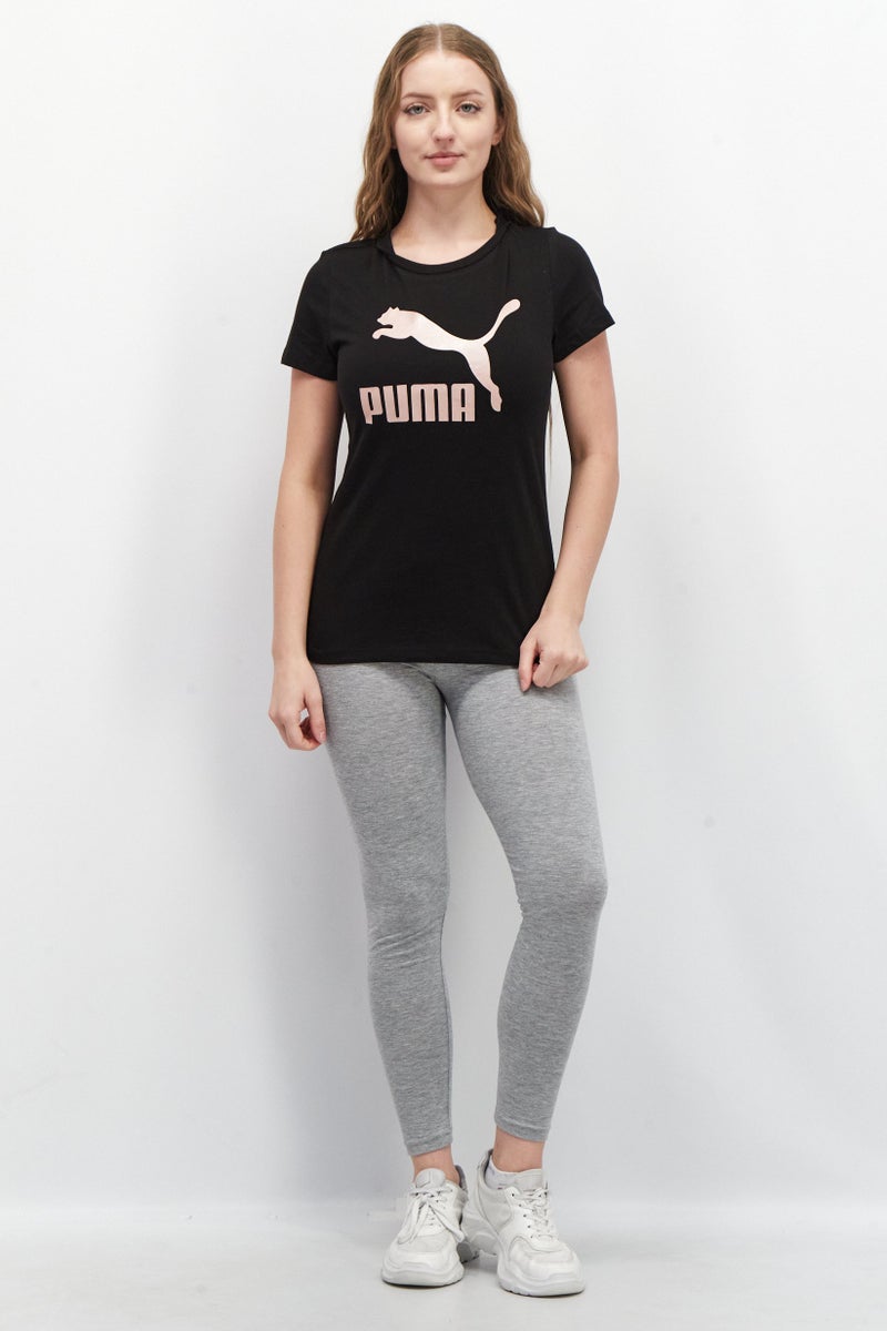 PUMA Women Sportswear Fit Short Sleeve Brand Logo Training T-Shirt, Black - Image 4