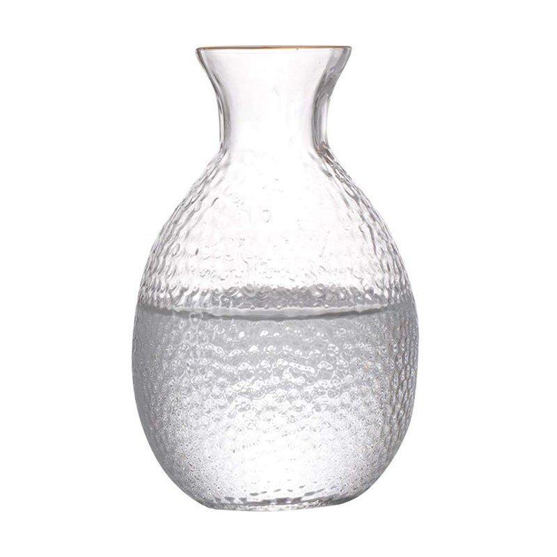 BOLLAER Sake Pot Set, Japanese Cold Sake Glasses, Clear Unique Trendy Floating Design, 1 Sake Carafe Bottle 1 Sake Tank and 4 Saki Cups for Cold/Warm/Hot Sake, Birthday Housewarming Gift Set - Image 3