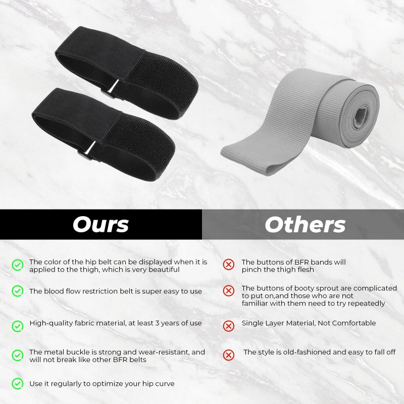 Hpmjz BFR Occlusion Bands for Women Glutes Blood Flow Restriction Bands Best Fabric Resistance Band Adjustable Bundle Booty Band for Exercising Legs Butt Hip Building Workouts Squat Butt Thigh Fitness - Image 5