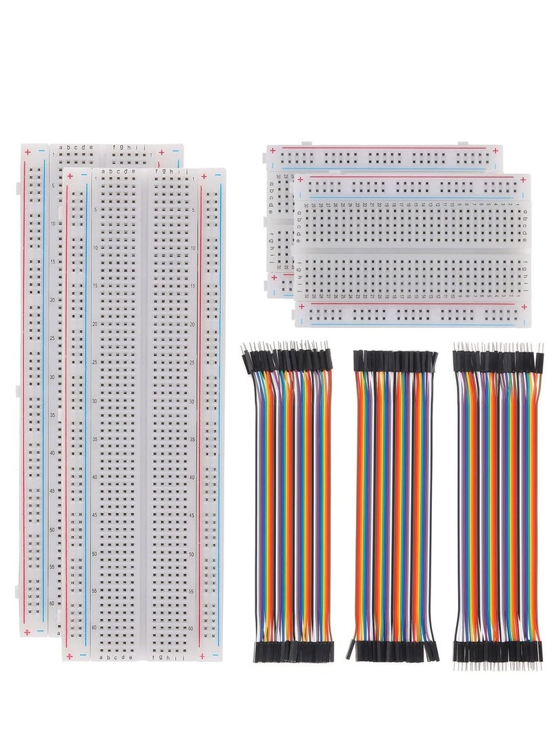 Besomi Electronics 4-Piece Breadboards Kit and 120 Jumper Wires - Designed for Arduino, Proto Shield, and Distribution Connecting Blocks: Perfect Choice for Electronics Enthusiasts